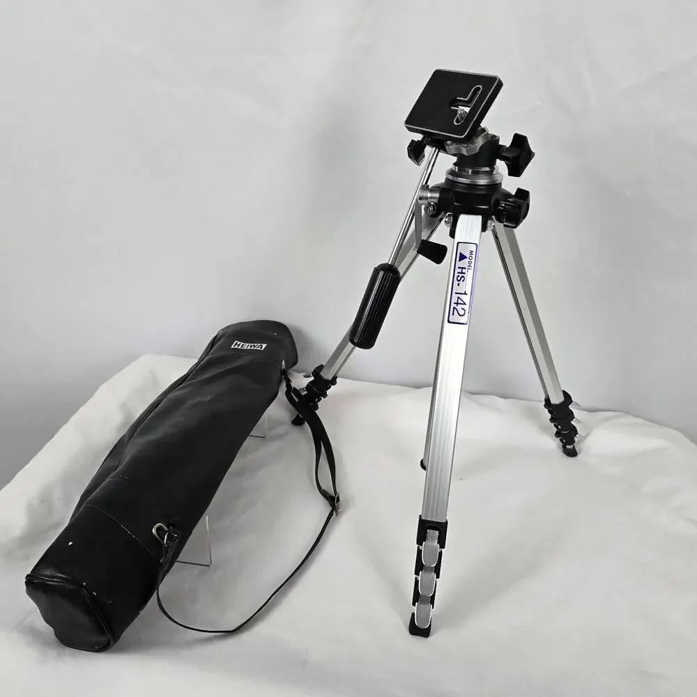 Heiwa Camera Tri-Pod HS-142 Black Silver Adjustable 16